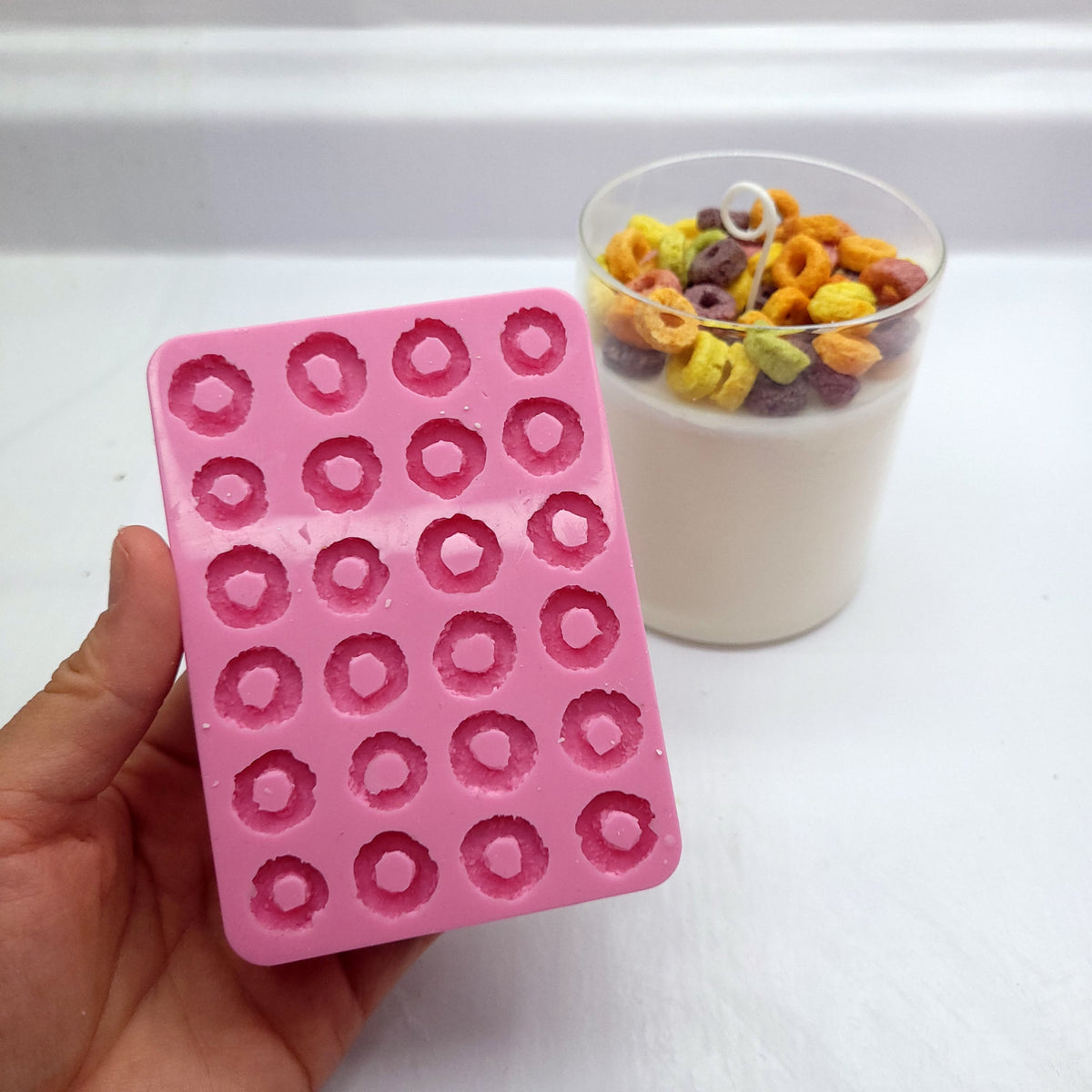 Fruit Loops Multi Cavities Loop cereal Flexible Silicone mold Soap molds Resin molds Wax melts molds