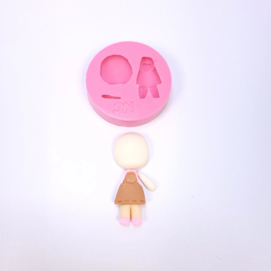 Tiny Doll Body & Head Multi-Project Silicone Mold for Miniatures MS878