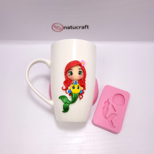 Red Hair Mermaid Multi Project Silicone Mold MS867 for Cake Resin Clay Crafts