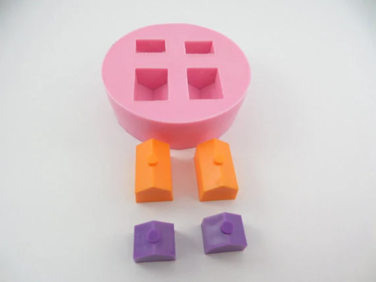 Miniature Monopoly Lego House Silicone Mold for Fondant Candy Resin Polymer Clay