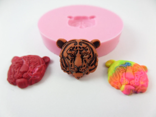 Tiger Head Silicone Mold for Resin, Polymer Clay, Fondant, Wax Crafts