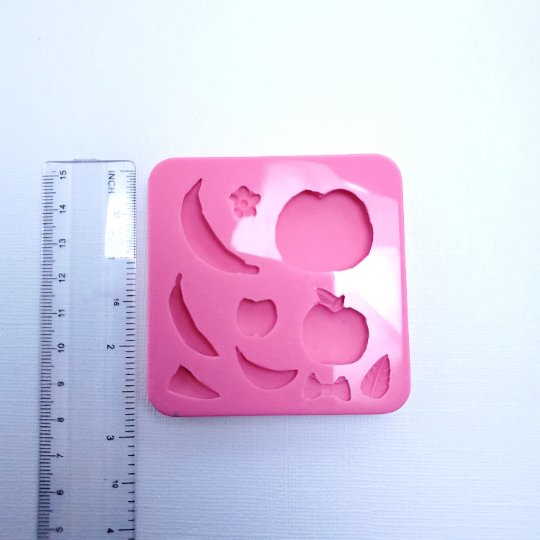 Apples and Bananas Cute Silicone Mold for Fondant Resin Clay Miniatures